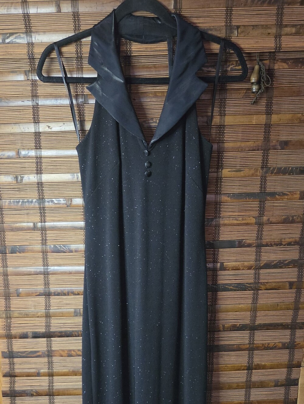 VINTAGE ALEX EVENINGS SZ 10 MAXI BLACK GOWN SHIMMERY ELEGANT